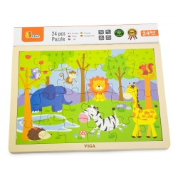 Viga 50198 Puzzle na podkładce 24 elementy zoo